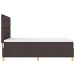 vidaXL Lit à ressort LED avec matelas Marron foncé 160 x 200 cm tissu