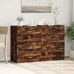 vidaXL Buffets 2 Pièces chêne fumé 60x39x80 cm bois d'ingénierie