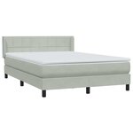 vidaXL Sommier à lattes de lit et matelas gris clair 160x210cm velours