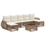vidaXL Ensemble de canapé de jardin 8 Pièces Beige et blanc crème