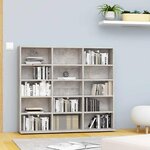 vidaXL Armoire à CD Gris béton 100x23x89 5 cm Bois d’ingénierie