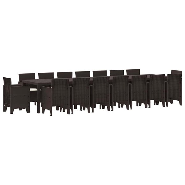 vidaXL Ensemble de salle à manger de jardin avec coussins 17 Pièces