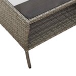 vidaXL Canapé de jardin 2 places coussins et table gris résine tressée