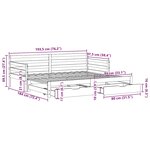 vidaXL Lit de jour avec gigogne et tiroirs sans matelas blanc 90x190cm