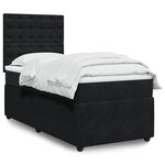 vidaXL Sommier à lattes de lit avec matelas Noir 90x200 cm Velours