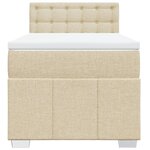 vidaXL Sommier à lattes de lit et matelas Crème 90x190 cm Tissu