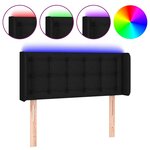 vidaXL Tête de lit à LED Noir 103x16x78/88 cm Tissu