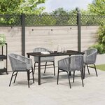 vidaXL Ensemble de salle à manger pour jardin 5 Pièces Gris Poly rotin