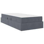 vidaXL Lit avec rangement et matelas Gris foncé 90 x 190 cm Velours