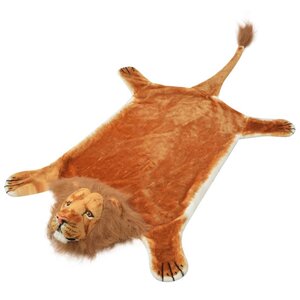 vidaXL Tapis en peluche en forme de lion 205 cm Marron