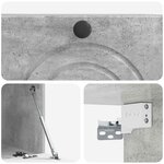 vidaXL Meuble TV mural Gris béton 59 5 x 41 x 30 cm Bois d'ingénierie