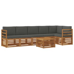 vidaXL Ensemble de canapés d'extérieur 7 pc Naturel et Anthracite