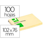 Bloc-notes q-connect quick notes 102x76mm 1 bloc 100f repositionnables coloris jaune