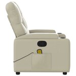 vidaXL Fauteuil inclinable de massage Crème Similicuir