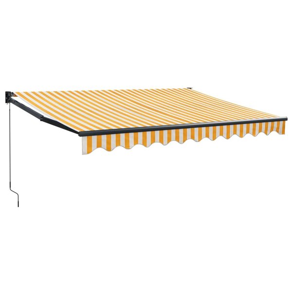 vidaXL Auvent rétractable jaune et blanc 3 5x2 5 m tissu et aluminium