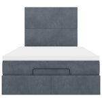 vidaXL Cadre de lit ottoman et matelas gris foncé 120x200 cm velours