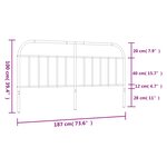 vidaXL Tête de lit de remplacement métal noir 180 cm