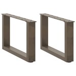 vidaXL Pieds de table basse en U  2 pièces  acier naturel  50 x (30-31) cm