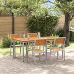 vidaXL Ensemble de salle à manger de jardin 5 pièces en bois d'acacia et métal