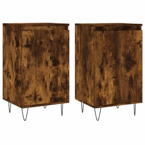 vidaXL Buffets 2 Pièces chêne fumé 40x35x70 cm bois d'ingénierie