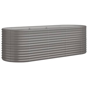 vidaXL Lit surélevé de jardin Acier galvanisé 224x80x68 cm gris