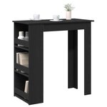 vidaXL Table de bar avec étagère de rangement chêne noir