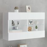 vidaXL Meuble TV mural avec lumières LED blanc 98 5x30x60 5 cm