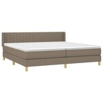 vidaXL Sommier à lattes de lit avec matelas Taupe 200x200 cm Tissu