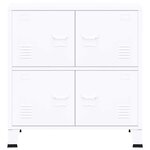vidaXL Coffre de rangement industriel Blanc 75x40x80 cm Acier