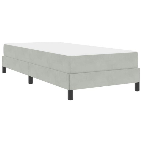 vidaXL Lit boxspring avec matelas Gris clair 90 x 220 cm Velours