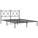 vidaXL Cadre de lit métal avec tête de lit noir 140x200 cm