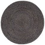 vidaXL Pouf fait à la main Gris foncé 45 x 30 cm Jute