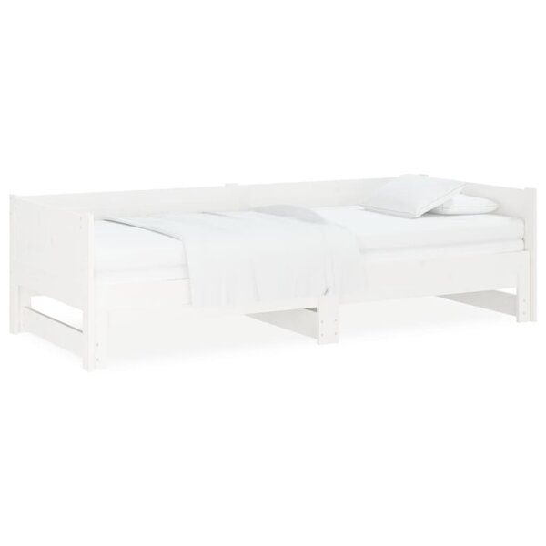 vidaXL Lit coulissant sans matelas blanc 2x(80x200)cm