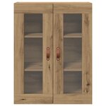 Armoire murale vidaXL avec portes en verre Chêne artisanal 69 5x34x90 cm