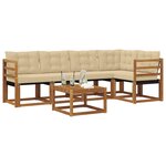 vidaXL Ensemble de canapés d'extérieur 6 Pièces Naturel et Beige