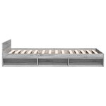 vidaXL Cadre de lit avec tiroir sans matelas sonoma gris 100x200 cm