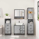vidaXL Ensemble de meubles de salle de bain 4 Pièces sonoma gris