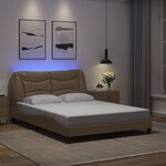 vidaXL Cadre de lit avec LED sans matelas cappuccino 140x190 cm