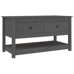 vidaXL Table basse Gris 102x49x55 cm Bois massif de pin
