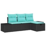 vidaXL Ensemble de Canapés avec coussin 4 Pièces polyrotin
