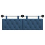 vidaXL Tête de lit suspendue Bleu Tissu
