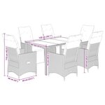 vidaXL Ensemble de bistro de jardin 7 Pièces coussins gris poly rotin