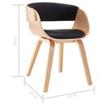 vidaXL Chaises à manger lot de 4 noir bois courbé et similicuir