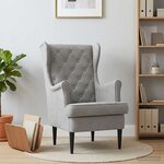 vidaXL Fauteuil Gris clair Velours