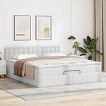 vidaXL Cadre de lit ottoman avec matelas blanc 180x200 cm similicuir