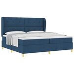 vidaXL Lit à ressorts avec matelas Bleu 200 x 200 cm tissu