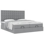 VidaXL Cadre de lit ottoman et matelas gris clair 200x200cm tissu