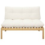 vidaXL Unité de canapé du milieu Acacia Clair et Blanc Crème