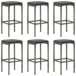 vidaXL Ensemble de bar de jardin 8 Pièces et coussins Résine tressée Gris