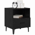 vidaXL Cabinet de chevet avec tiroir Chêne noir 40 x 35 x 47.5 cm